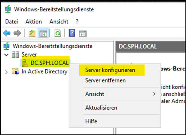 Windows-Beretstellungsdienste: Server konfigurieren