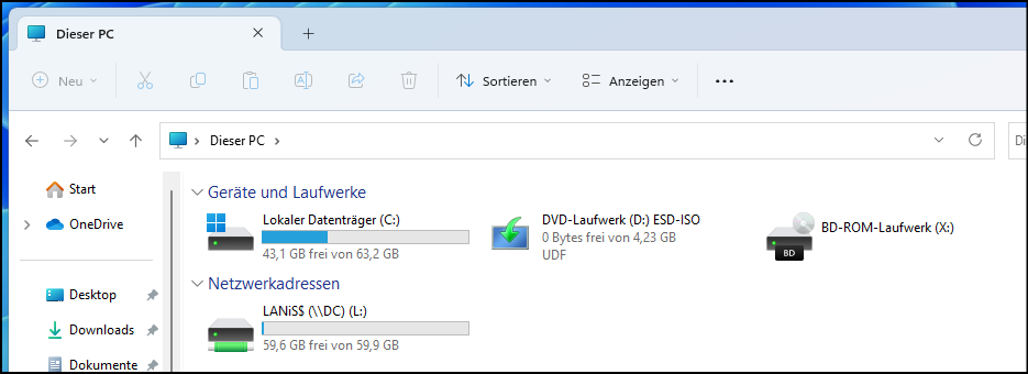 Windows-Explorer auf Lernenden-PCs nachher