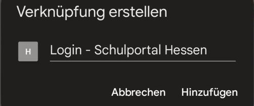 Dialog Verknüpfung erstellen auf Androidgeräten