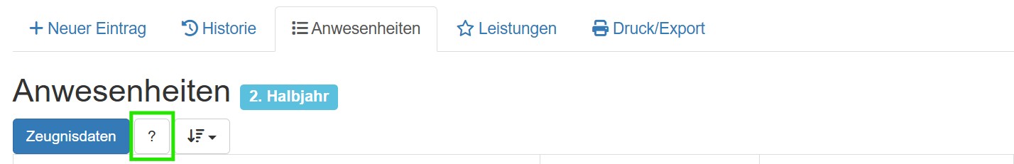 Zeigt den Fragezeichen-Button unter Reiter Abwesenheit