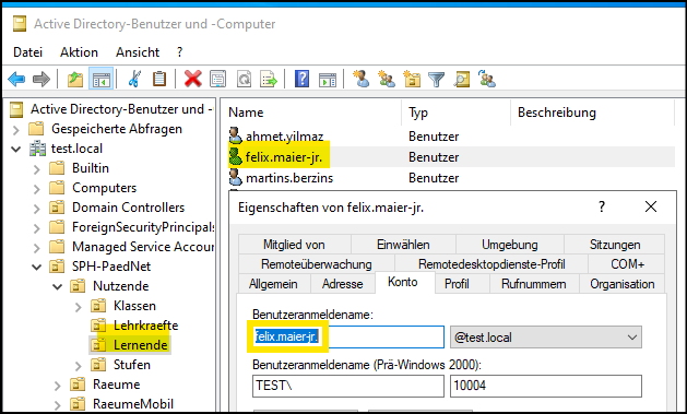 Userattribute im Active Directory