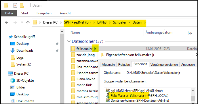 Ordner des Nutzenden