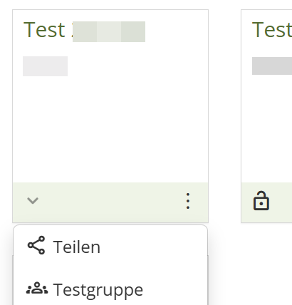 Anzeige eines Portfolios mit der Möglichkeit dieses zu teilen