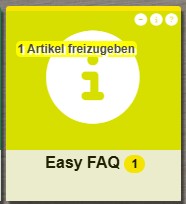 Kachel Easy FAQ mit Hinweis 1 Artikel freizugeben