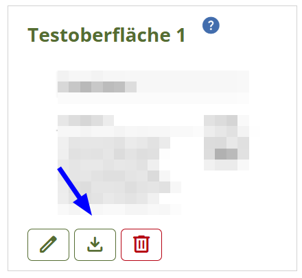 Screenshot zeigt die Downloadmöglichkeit unter der Testoberfläche.