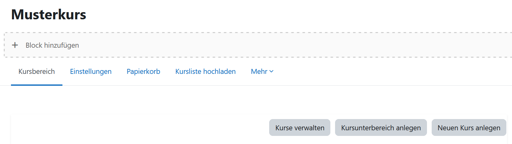 screenshot zum Auffinden der Funktion "Kurse verwalten"