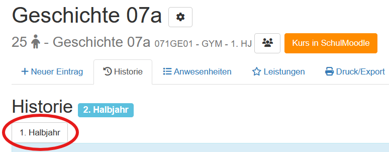 Kursmappe mit Zugriff auf das erste Halbjahr