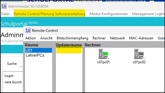 Fenster Remote-Control ohne Updateberechtigung