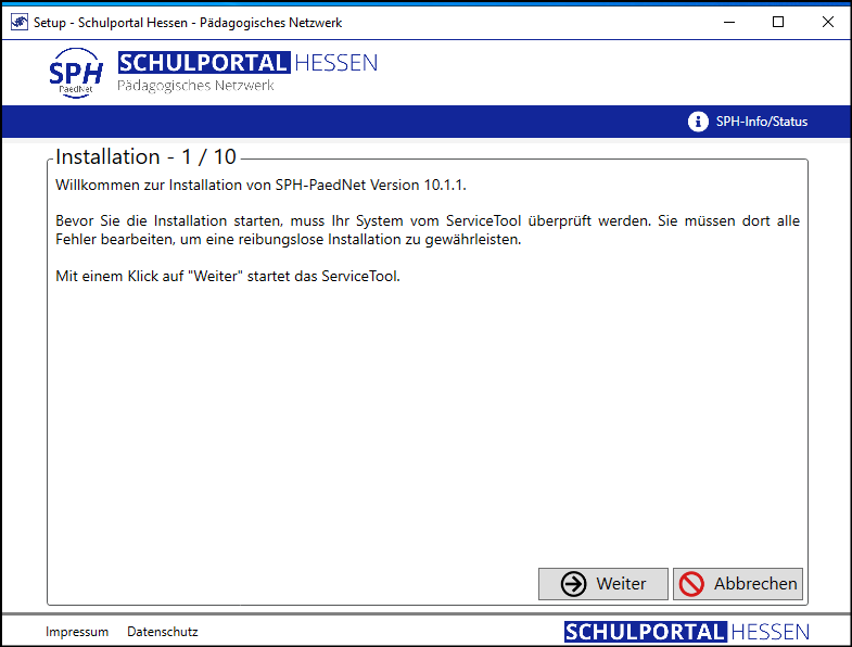 Programm Setup; Fenster Installation 1/10