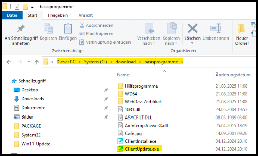 clientupdate.exe in basisprogramme