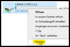 Trennen Laufwerk L
