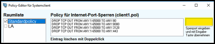 Policy-Editor für Systemclient