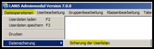 Sicherung der Userlisten