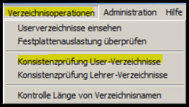 Verzeichnisoperation Kosistenzprüfung