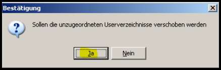 Bestätigungsdialog Verschiebung
