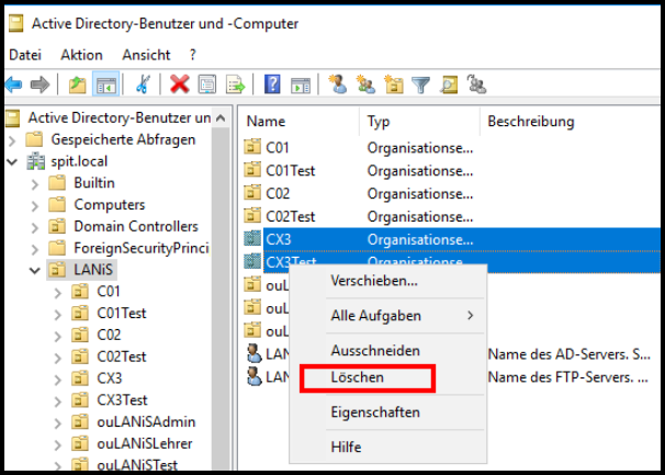 Active Directory-Benutzer und -Computer