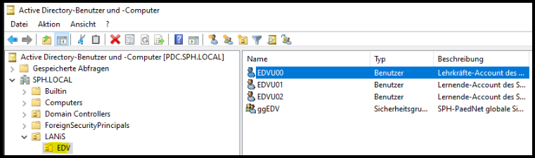 Active Directory Lanis Lehrkräfteuser