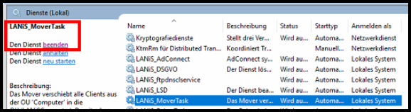 LANiS_MoverTask DIenst beenden