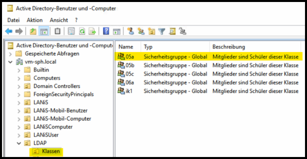 AD LDAP OU Klassen mit Beispielen