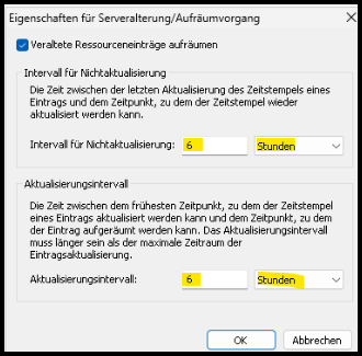 Eigenschaften Serveralterung