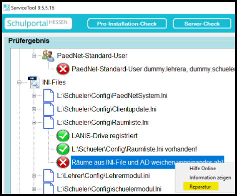 ServiceTool Server-Check