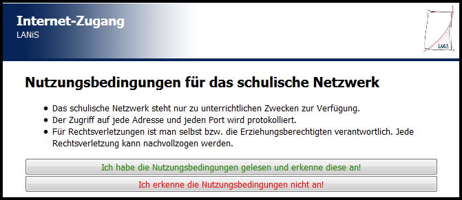 Nutzungsbedingungen anerkennen oder nicht