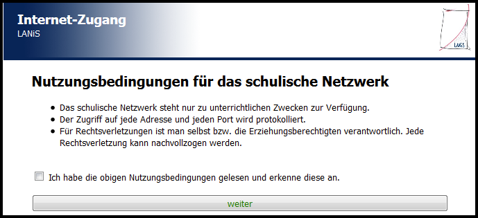 Nutzungsbedingungen anerkennen Haken
