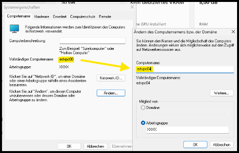 Computernamen ändern