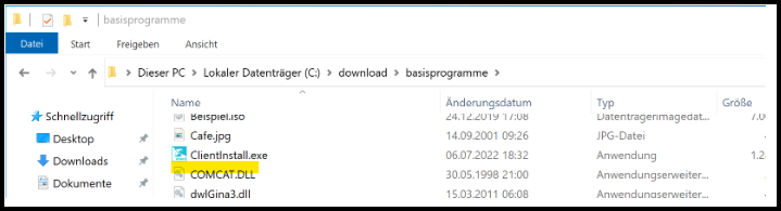 fehlende Datei clientupdate.exe im Ordner basisprogramme