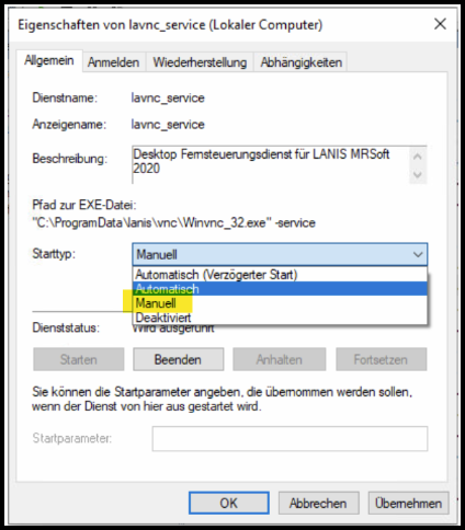 Eigenschaften von lavnc_service