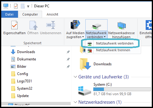 Netzlaufwerk verbinden