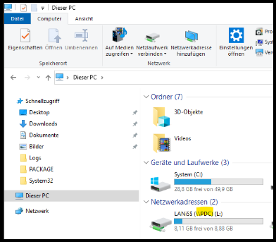 Dateimanager mit Laufwerk L
