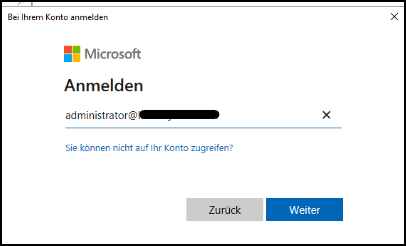 Fenster "Bei Ihrem Konto anmelden" / "Konto auswählen"