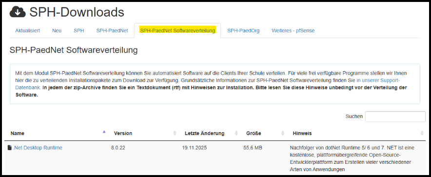 SPH-Downloads Softwareverteilung