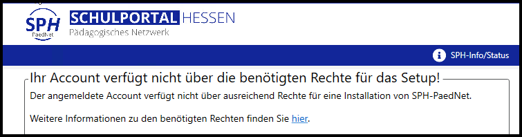 Fehlermeldung vor Installation