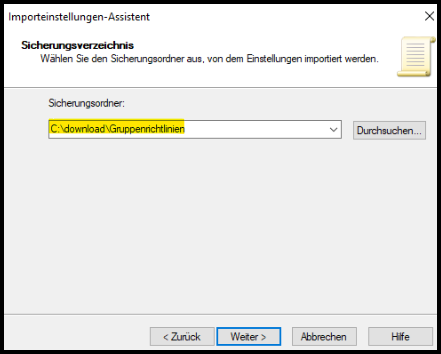 Pfad zur Gruppenrichtlinie