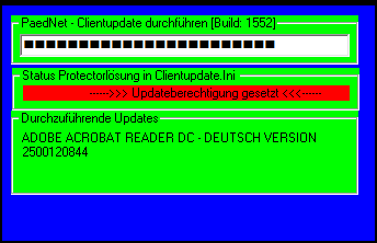 Clientupdate zeigt Sofwareverteilung an