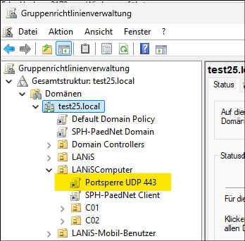 Fertig verknüpftes Gruppenrichtlinienobjekt