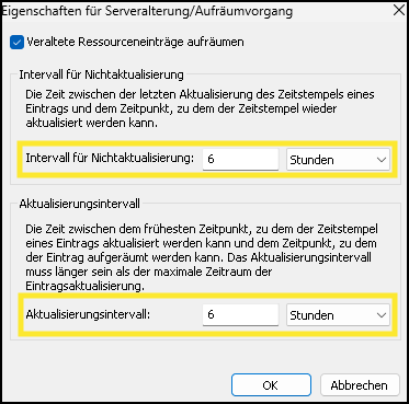 Eigenschaften Serveralterung