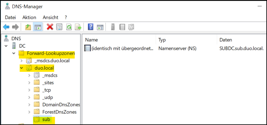 DNS-MAnager Forward-Lookupzone