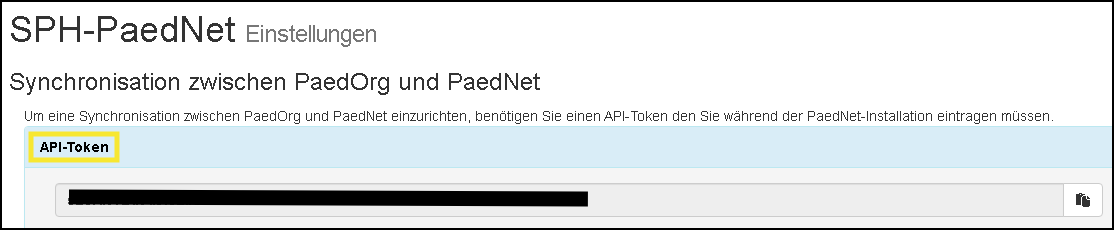 API-Token Einstellungen