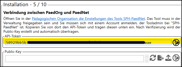 API-Token eintragen