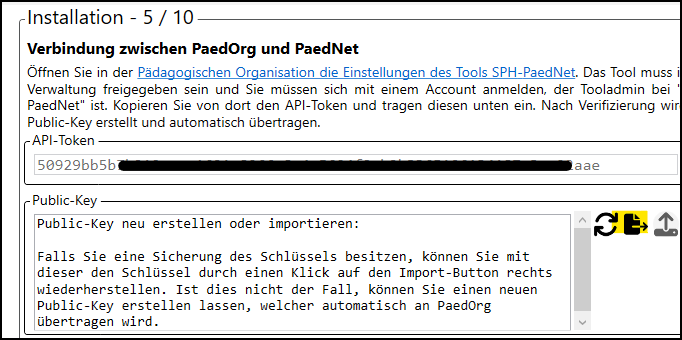 Schlüsseldatei importieren