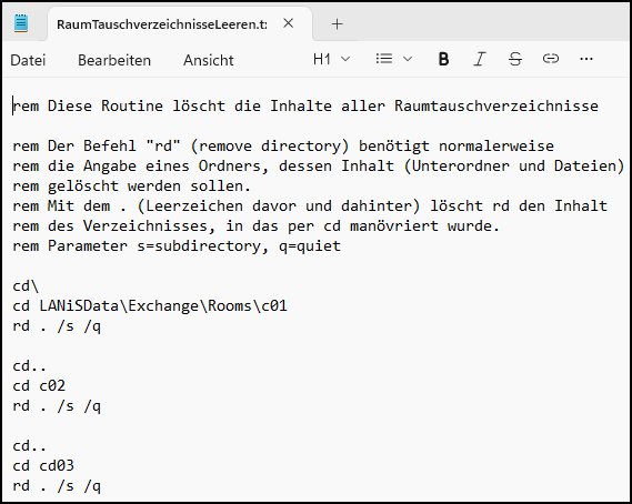 Datei RaumtauschverzeichnisseLeeren.txt