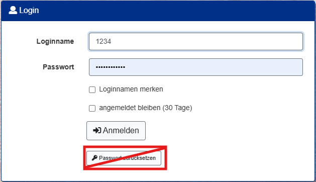 Passwort vergessen