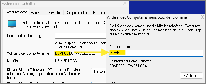 Computernamen ändern