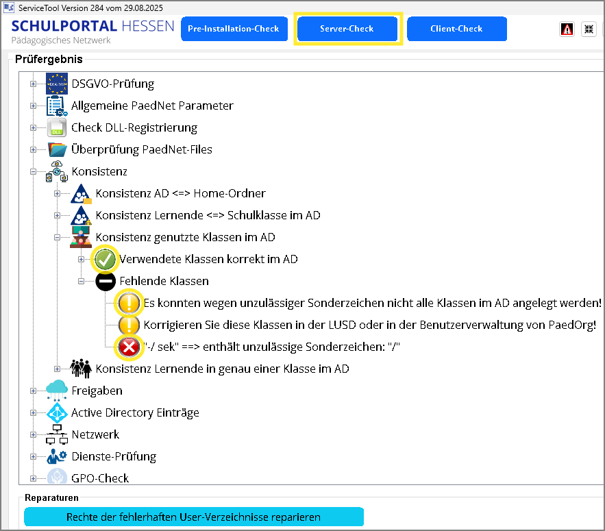 ServiceTool - Server-Check