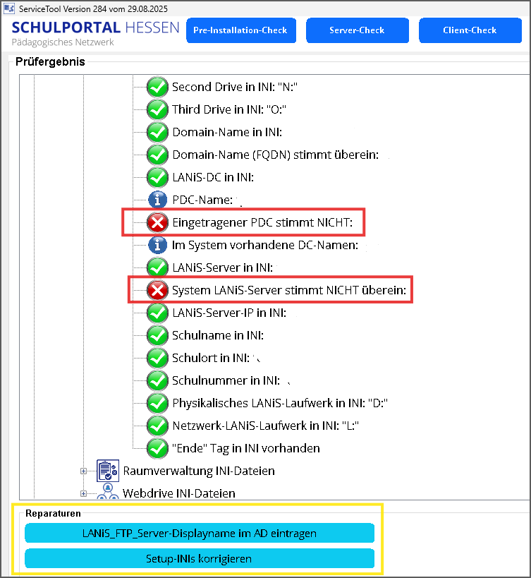 ServiceTool Server-Check