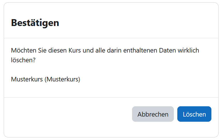 Screenshot zum Auffinden der Funktion "Löschen"