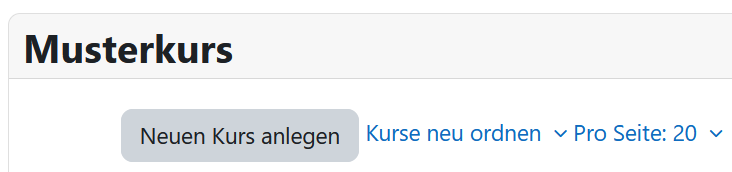 Screenshot zum Auffinden der Funktion "Neuen Kurs anlegen"